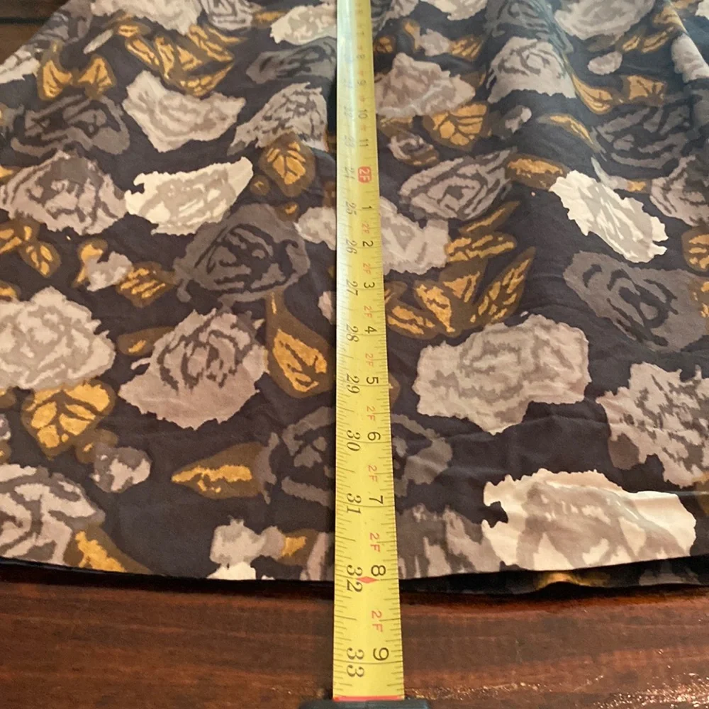 J. Crew Marielle Solstice floral strapless pockets gray gold 10 zipper dress - Picture 15 of 16